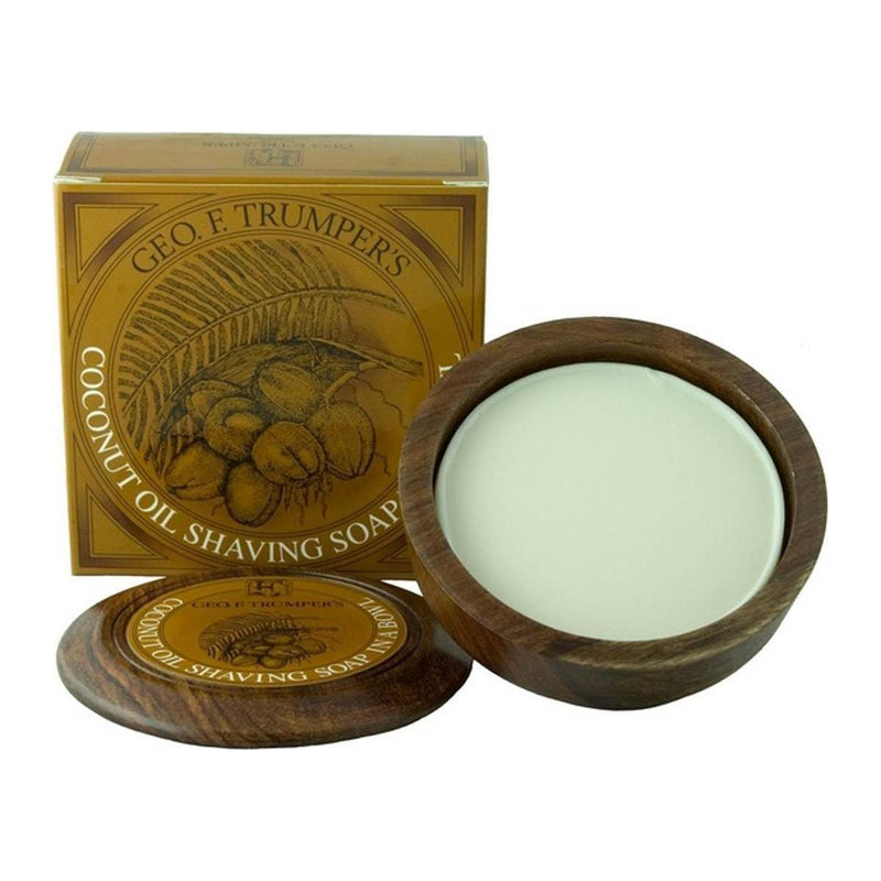 Geo. F. Trumper Geo. F. Trumper Coconut Oil Hard Shaving Soap in Wooden Bowl 80g Shaving Soap Set