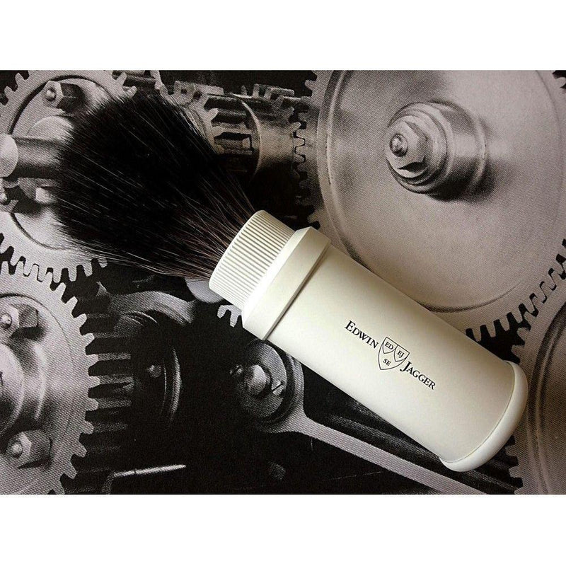 Edwin Jagger Edwin Jagger White Travel Black Synthetic 21M538 Travel Shaving Brush