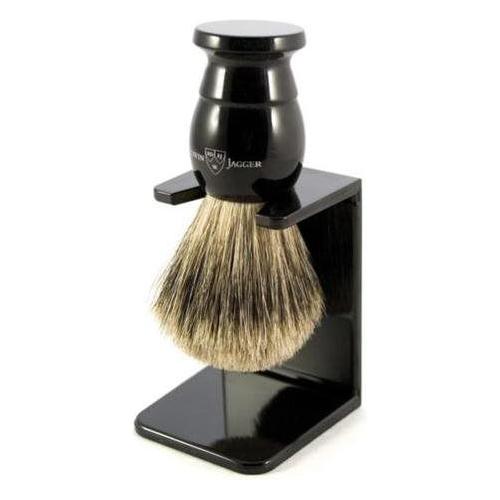 Edwin Jagger 1Ej876Sds Medium Badger Shaving Brush Ebony With/ Drip Stand