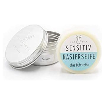 Haslinger Haslinger Sensitive Shaving Soap tin case 60 g Shaving Soap Beige