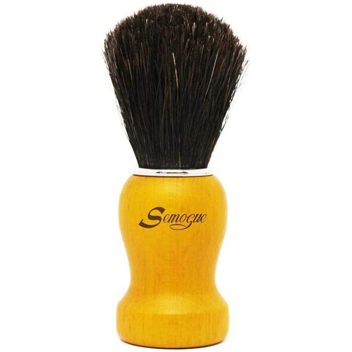 Semogue Pharos-c3 Pure Black Horse Hair Shaving Brush Yellow Handle