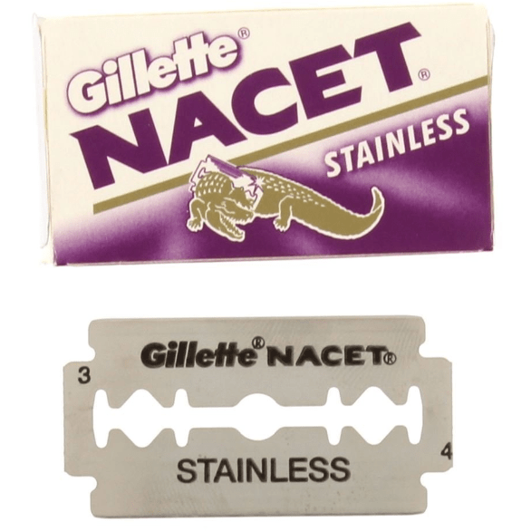 Gillette Nacet Stainless Double Edge Razor Blades - 10 Pack