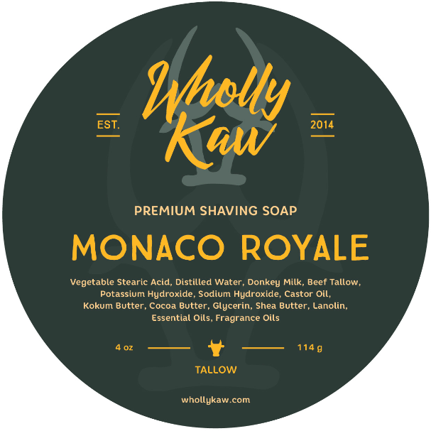 Wholly Kaw Monaco Royale Tallow Shaving Soap 4 Oz