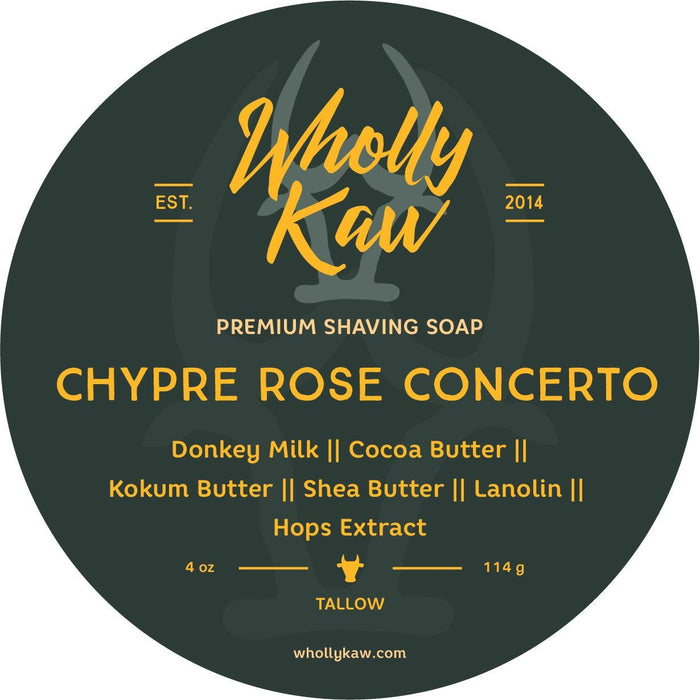 Wholly Kaw Chypre Rose Concerto Tallow Shaving Soap 4 Oz