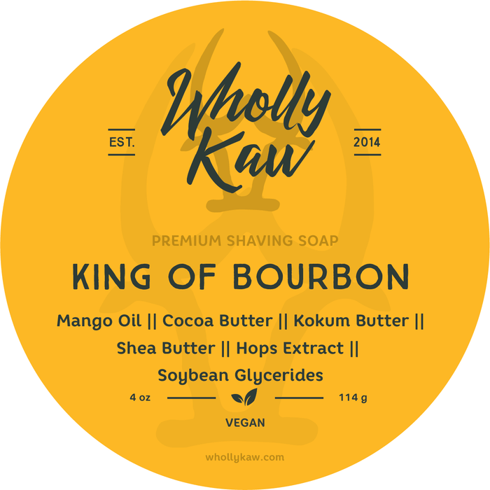 Wholly Kaw King of Bourbon Vegan Shaving Soap 4 Oz