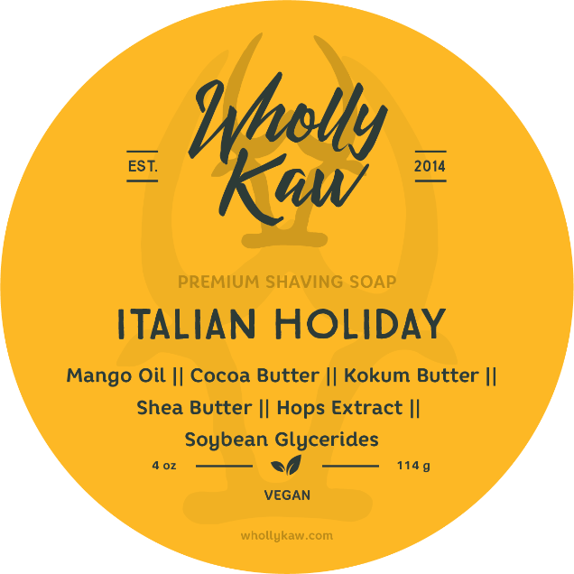 Wholly Kaw Italian Holiday Vegan Shaving Soap 4 Oz