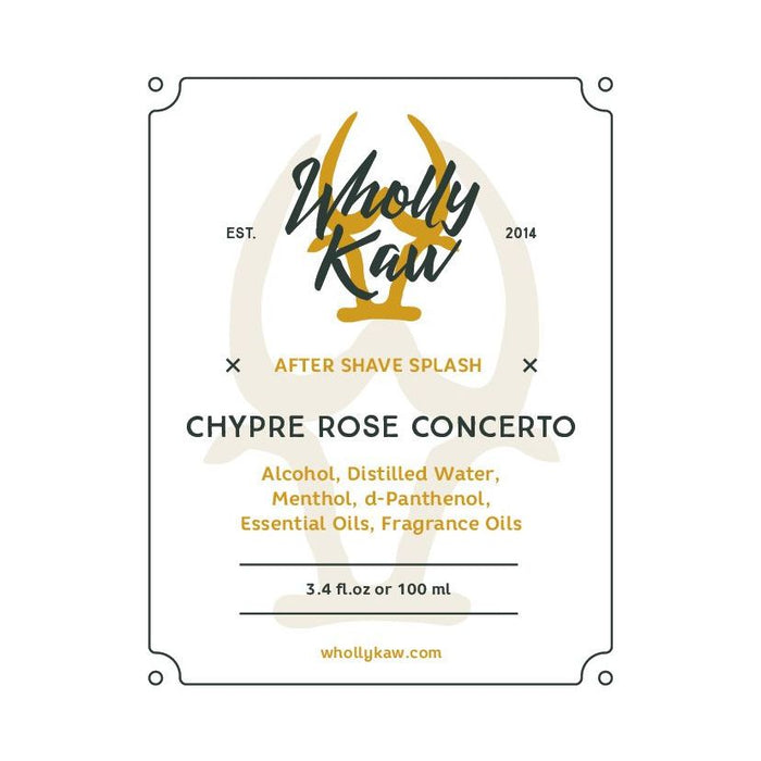 Wholly Kaw Chypre Rose Concerto After Shave Splash 4 Oz