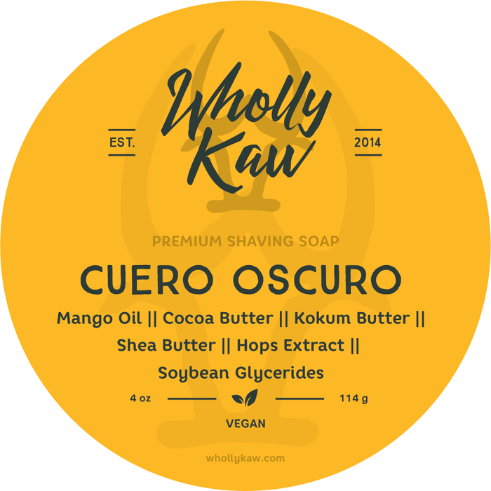Wholly Kaw Cuero Oscuro Vegan Shaving Soap 4 Oz