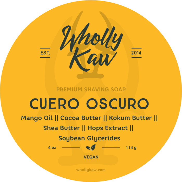 Wholly Kaw Cuero Oscuro Vegan Shaving Soap 4 Oz