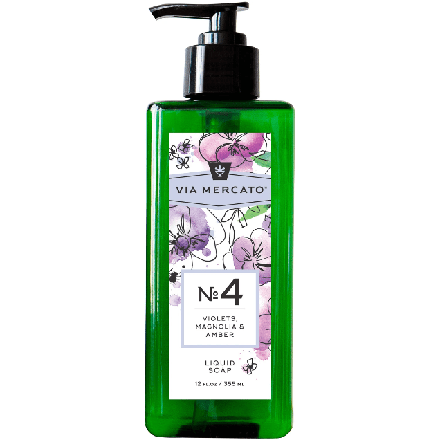 Via Mercato Via Mercato Nro. 4 Liquid Soap (Violets, Magnolia & Amber) 12oz Liquid Soap