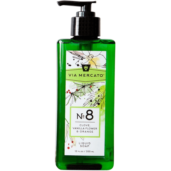 Via Mercato Via Mercato Nro.8 Liquid Soap (Clove, Vanilla Flower & Orange) 12oz Liquid Soap Light Gray