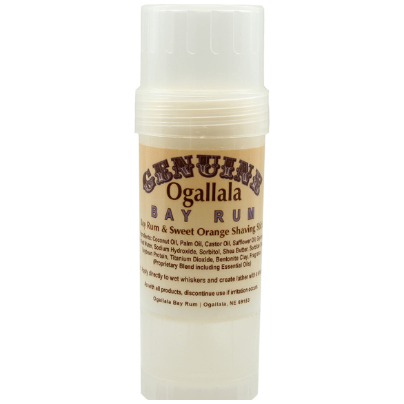 Ogallala Bay Rum, Bay Rum & Sweet Orange Shaving Stick 2.5 Oz