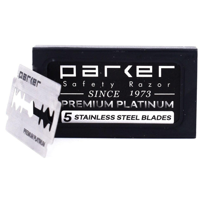 Parker Parker Premium Platinum Stainless Steel DE Razor Blade - 20x5 Blades Safety Razor Blade