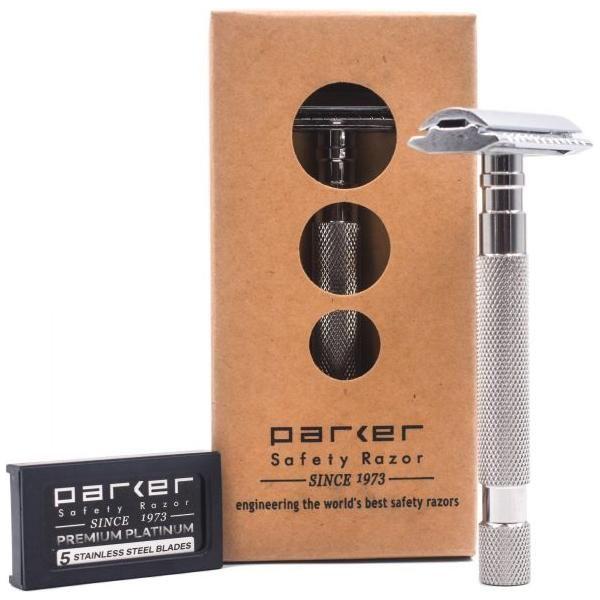 Parker Parker 64S Stainless Steel Handle With Closed Comb Head Safety Razor Safety Razor