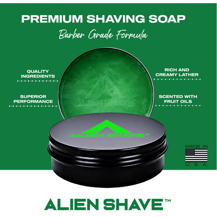 Alien Shave Tin Solar Lime Premium Shaving Soap 4.25 Oz