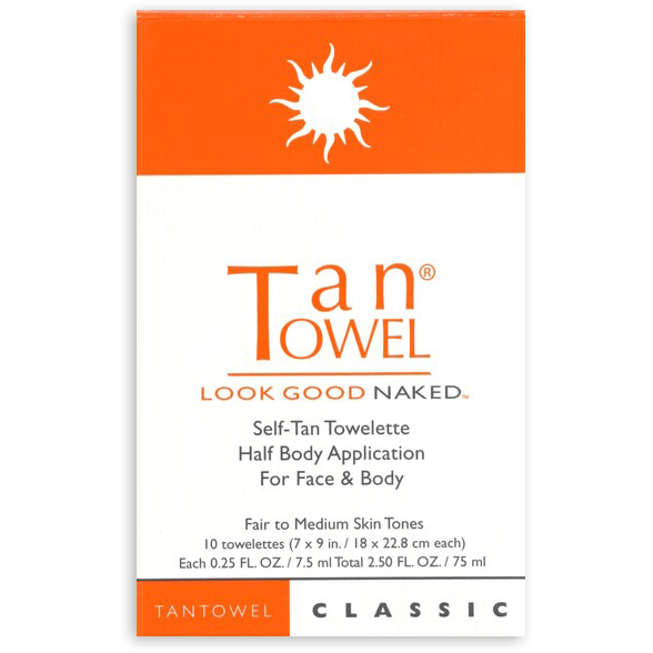 Tan Towel Classic Self-Tan Towelette, Fair to Medium Skin Tones 10 pack