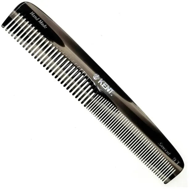 Kent 7.5 Graphite Gray Fine and Wide Tooth Handmade Comb (9TG)