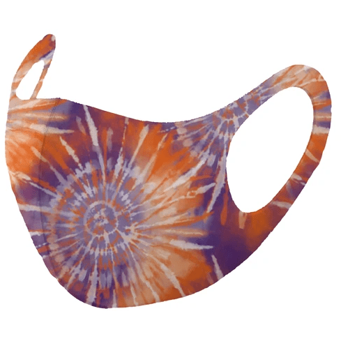 Mask4Aide Reusable Unisex Face Mask Orange & Purple Tie Dye