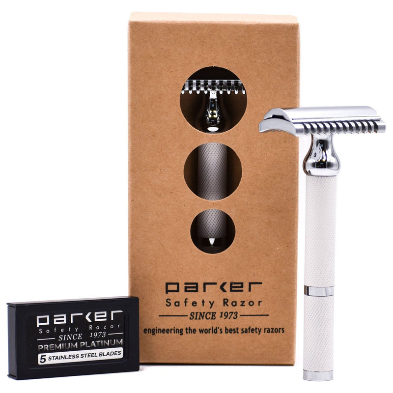 Parker Parker 70C White and Chrome Open Comb Safety Razor Safety Razor