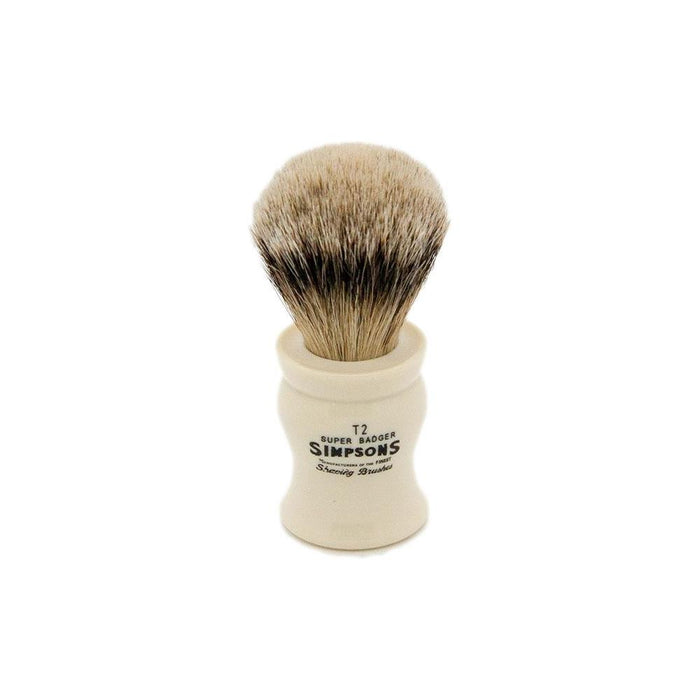 Simpsons Tulip T2 Super Badger Hair Shaving Brush With Imitation Ivory Handle