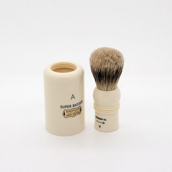 Simpsons Major A Super Badger Hair Shaving Brush With Imitation Ivory Handle