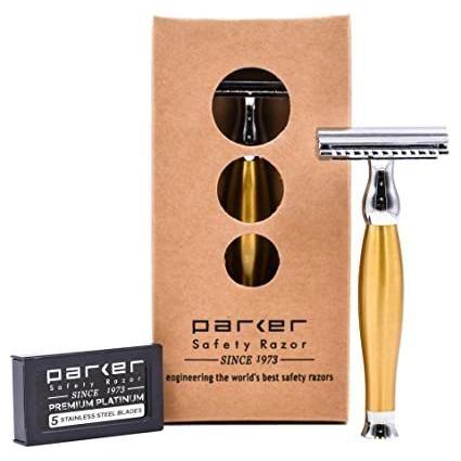 Parker Parker 48r Matte Gold Three Piece Double Edge Safety Razor Safety Razor