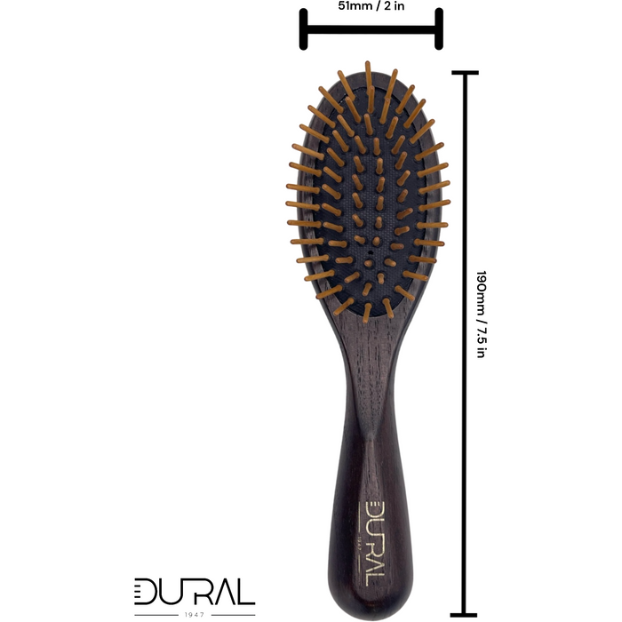 Dural ash wood, rubber cushion Hair Brush with wooden pins
