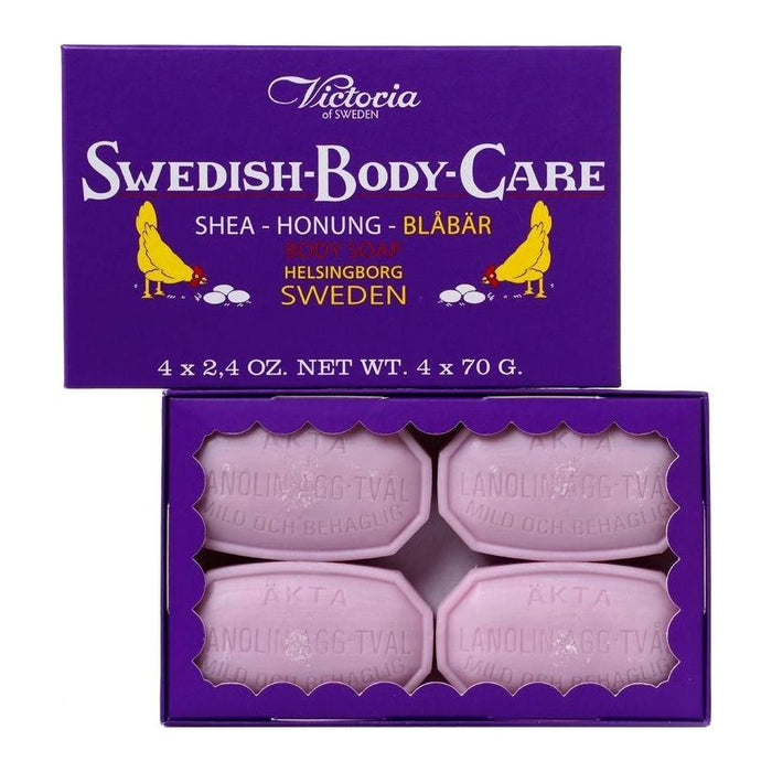 Victoria of Sweden Shea Butter Honey Blueberry Body Soap 4 x 70g