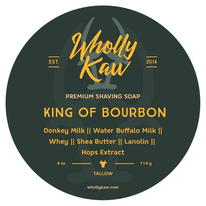 Wholly Kaw King of Bourbon Tallow Shaving Soap 4 Oz