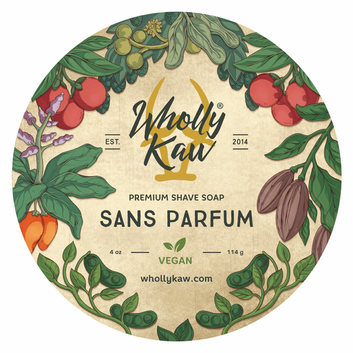 Wholly Kaw Sans Parfum Vegan Shaving Soap 4 Oz