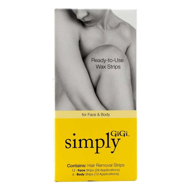 GiGi Gigi Simply Hair Removal Strips 12 Face - 6 Body Hair Removal Strips