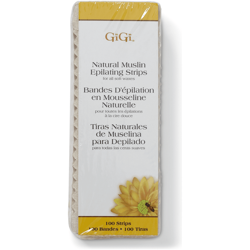 GiGi Gigi Natural Muslin Epilating Strips Small (1.75" X 4.5") 100 Strips Epilating Strips