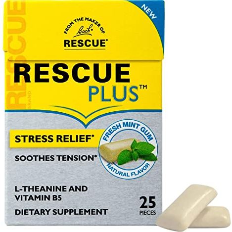 Bach Flower Rescue Plus Stress Relief Gum Mint 25ct