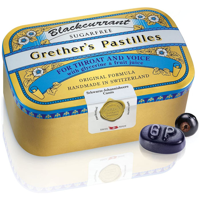Grether's Pastilles Blackcurrant Sugar-free 176 Lozenges