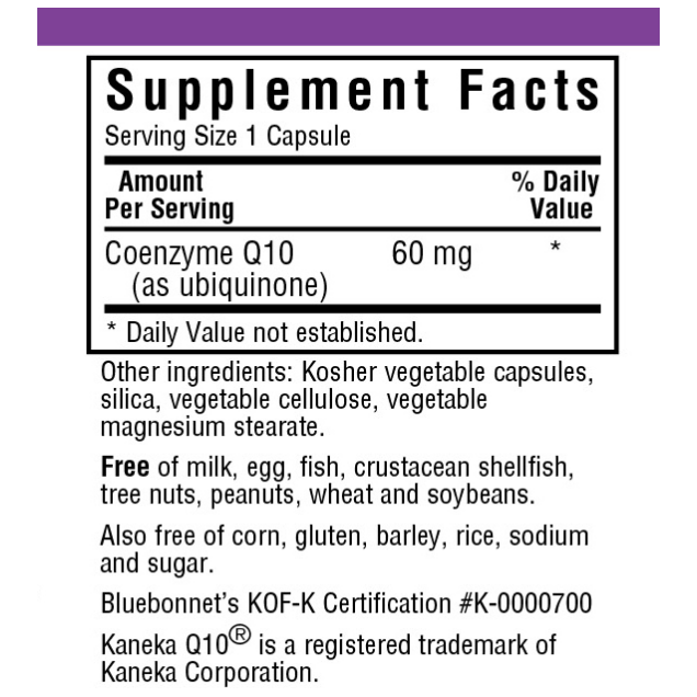 Bluebonnet COQ10 60 mg 60 Vegetables Capsules