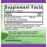 Bluebonnet Bluebonnet Standardized Turmeric Root Extract 120 Vegetable Capsules Vitamin Supplement