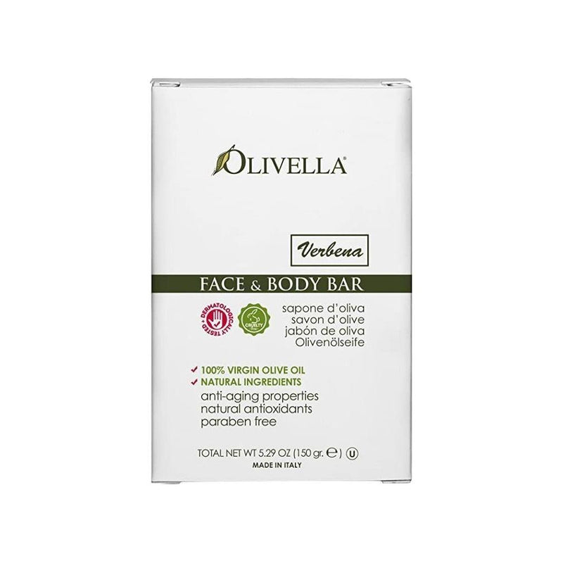 Olivella Olivella Virgin Olive Oil Face And Body Bar Soap, Verbena 5.29 Oz Bar Soap