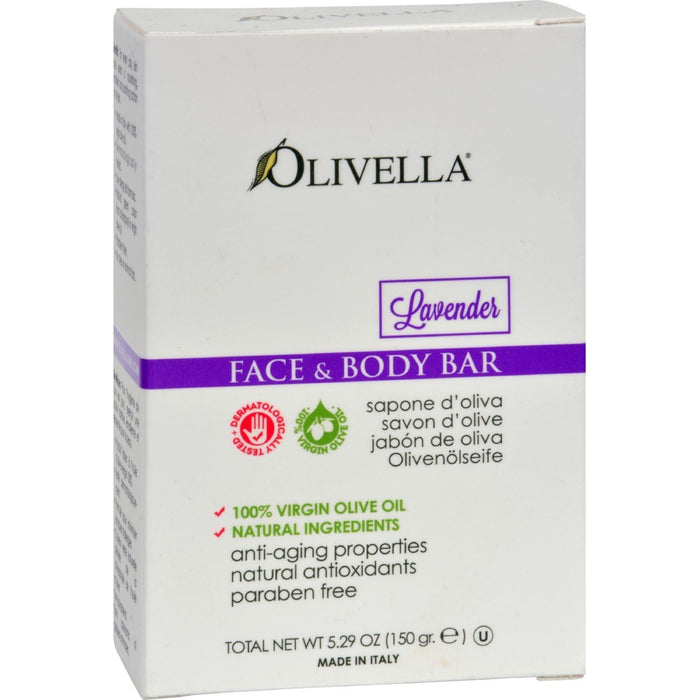 Olivella Face and Body Bar Soap, Lavender 5.29 oz