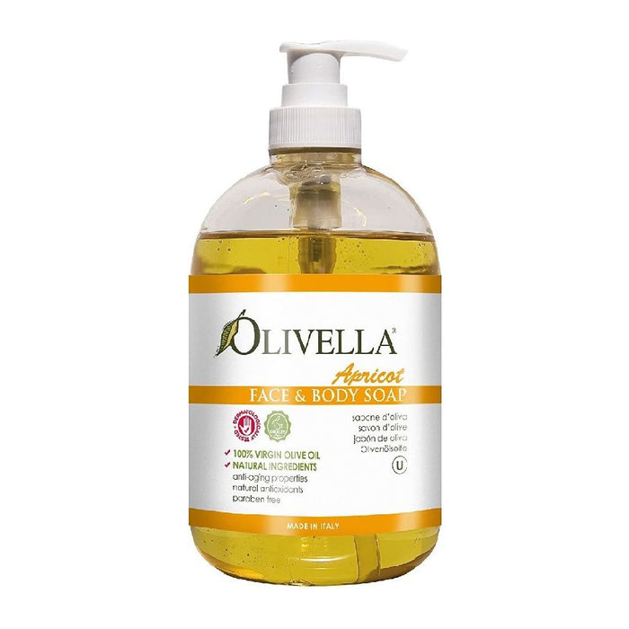 Olivella Liquid Face & Body Soap Apricot 16.9 oz