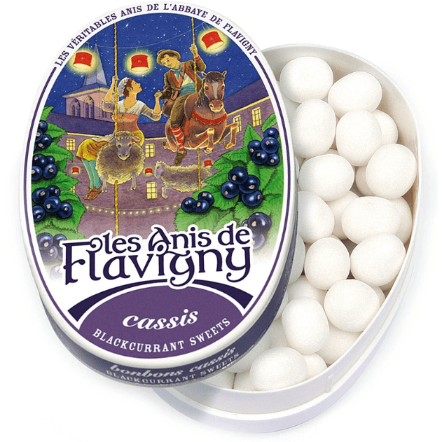 Les Anis de Flavigny Blackcurrant Flavored Hard Candy 50g tin
