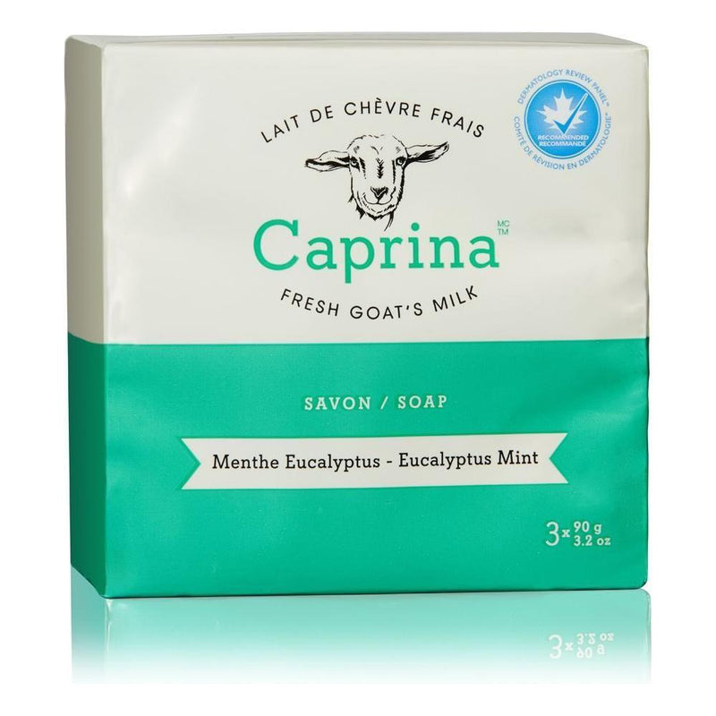 Canus Canus Caprina Fresh Goat's Milk Bar Soap Eucalyptus Mint 3 x 90 g Bath Light Sea Green