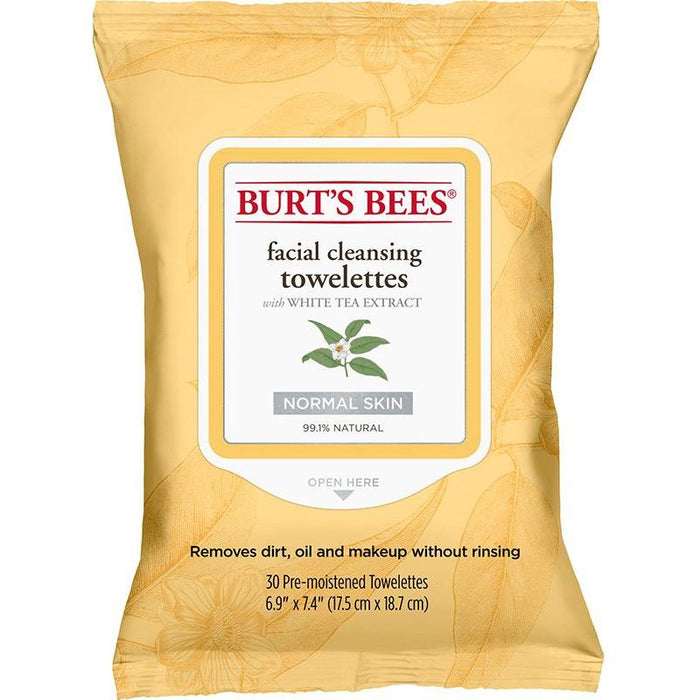 Burt's Bees Facial Cleansing Towelettes with White Tea Extract 30 Ct