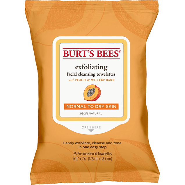 Burt's Bees Facial Cleansing Towelettes Peach and Willow Bark 25ct