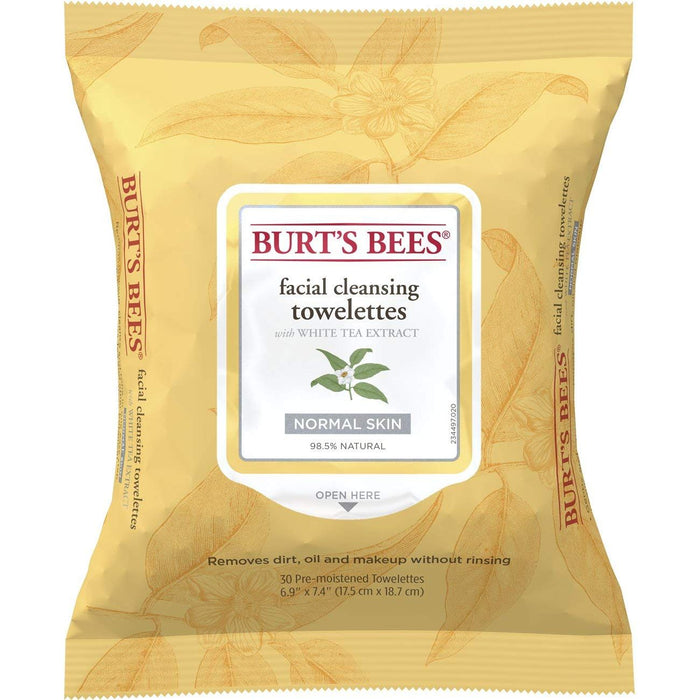 Burt's Bees Facial Cleansing Towelettes With White Tea Extract 2pk