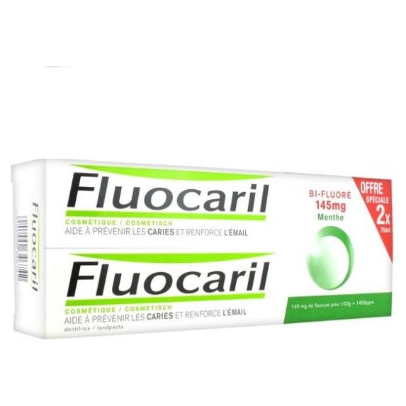 Fluocaril Bi-Fluorinated Mint Toothpaste 2 X 75ml