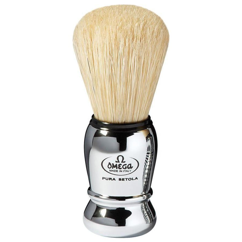 Omega Omega Boar Hair Shaving Brush Chrome Finish Handle #10029 Shaving Brush