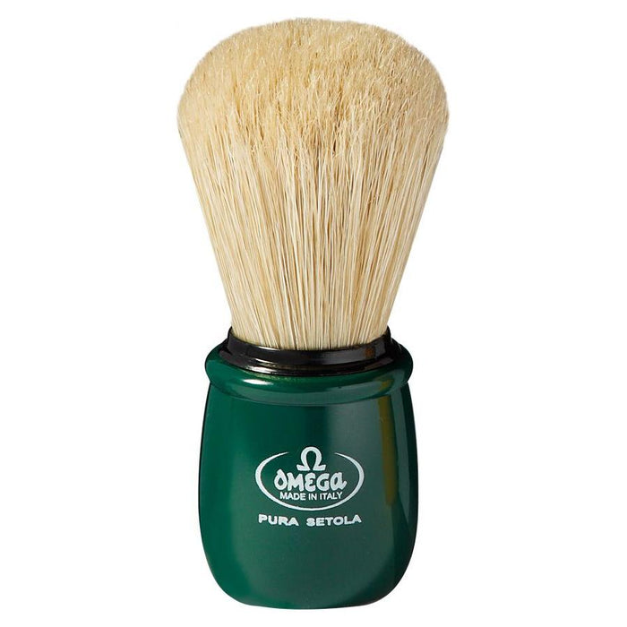 Omega Shaving Brush Green Handle #10051