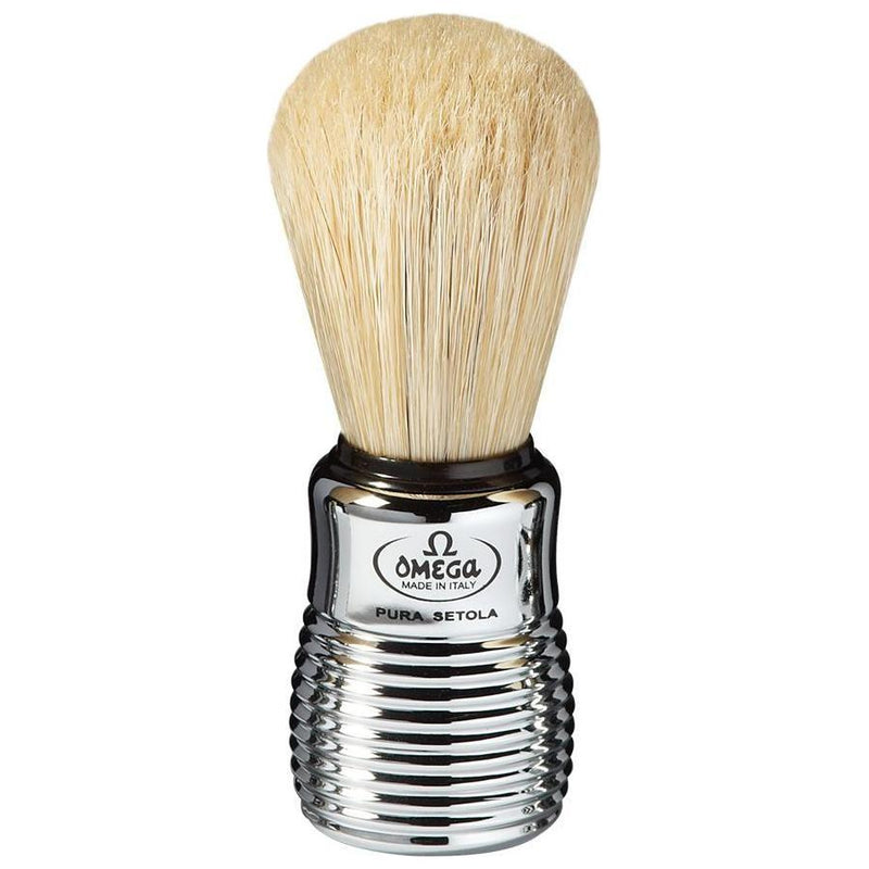 Omega Omega Hog Bristle Shaving Brush With Chromed Plastic Handle #10081 Shaving Brush