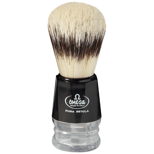 Omega Omega Pig Bristles Shaving Brush Black Pure Brushes Natural Bristles #10219 Shaving Brush