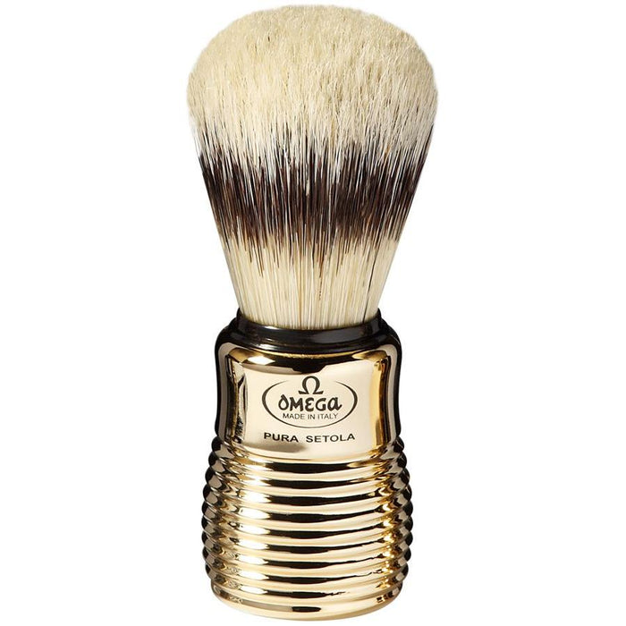 Omega Pure Bristle Shaving Brush Gold Handle #11205
